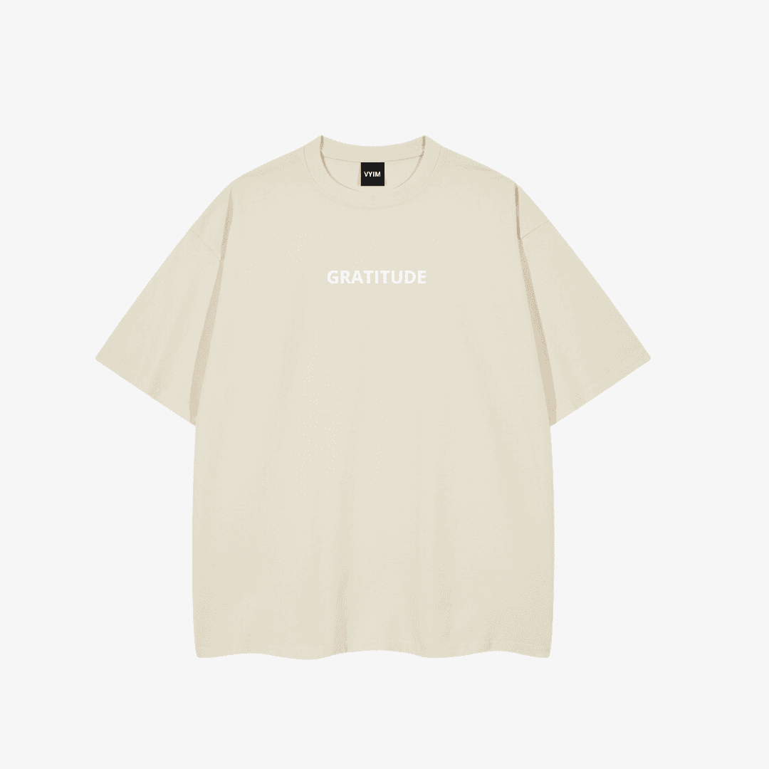 GRATITUDE Classic Tee – Vintage Presence - Cream GRATITUDE Classic Tee – Vintage Presence - Cream